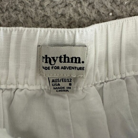 Rhythm Linen Pants White Trousers Lined Tailored Retails $80 - Picture 10 of 16
